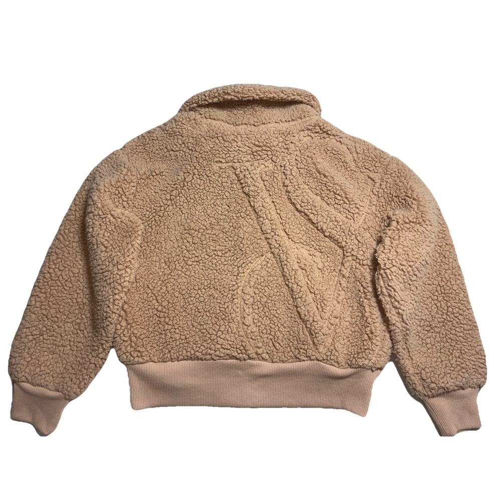 Victoria's Secret Plush Fleece Teddy Jacket M Toffee‎ Embroidered Logo Full Zip